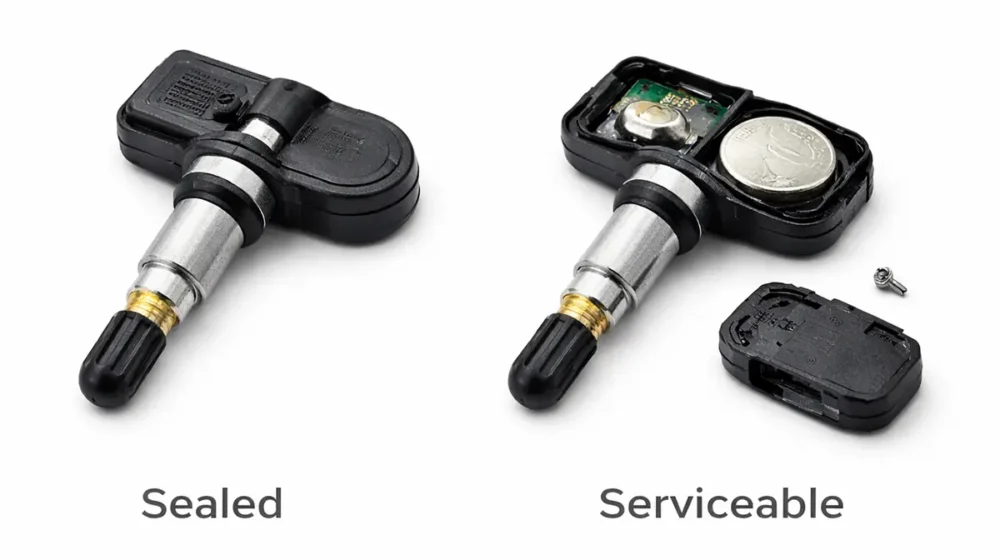 TPMS sensor comparison: sealed vs serviceable
