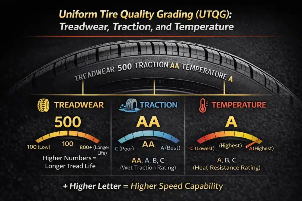 Uniform Tire Quality Grading (Utqg): Treadwear, Traction, And Temperature