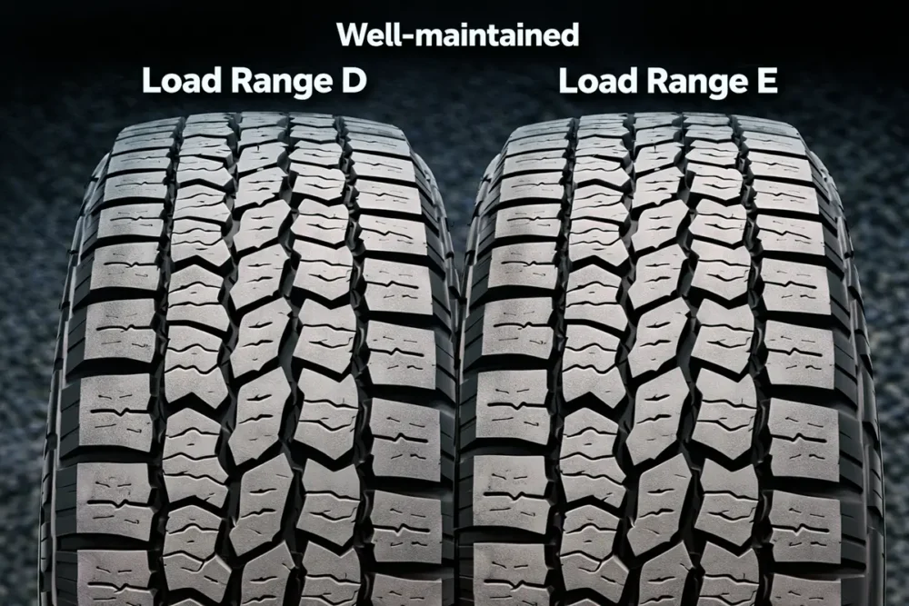 Comparison between well-maintained Load Range D and Load Range E tires