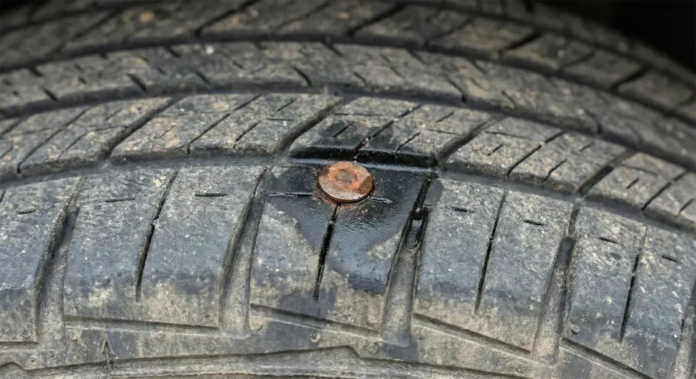 Slow leak from nail in tire