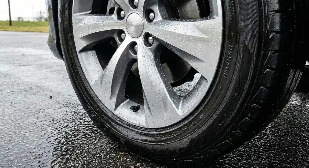 How to Maintain Your Wheels: A Real-World Testing Guide 5 Water beading on a ceramic-coated wheel after a drive in the rain