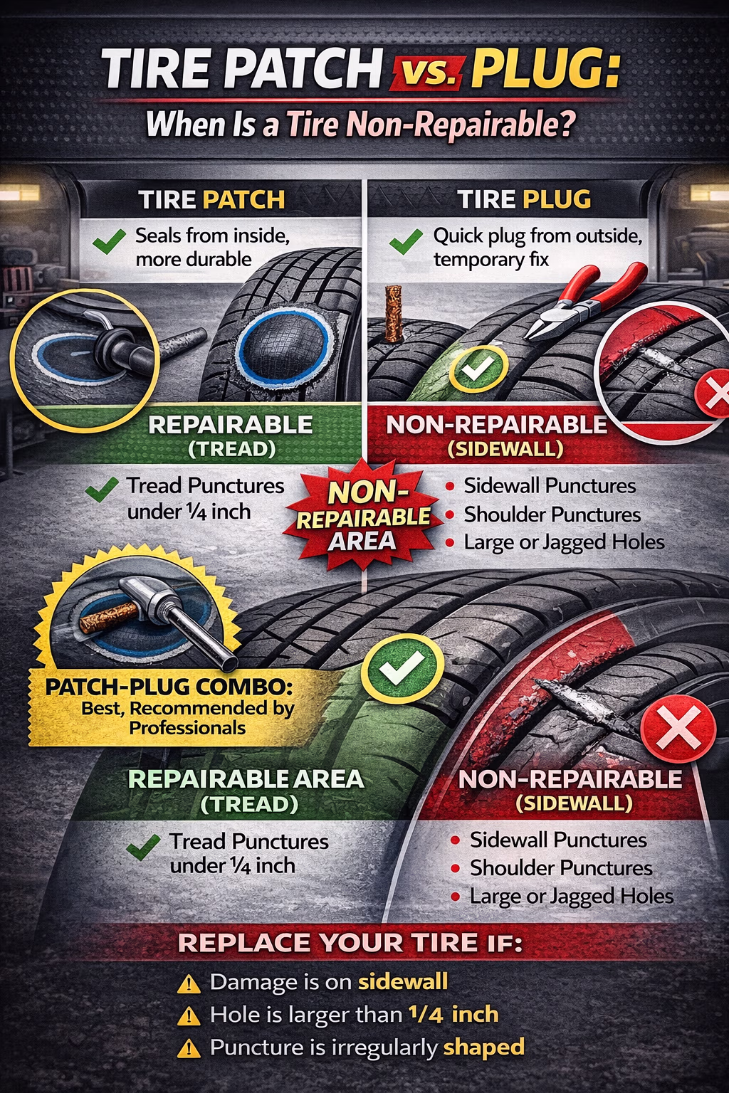 Tire Plug Vs. Patch