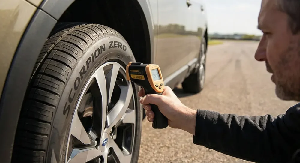 Dry Track Tire Temperature Test