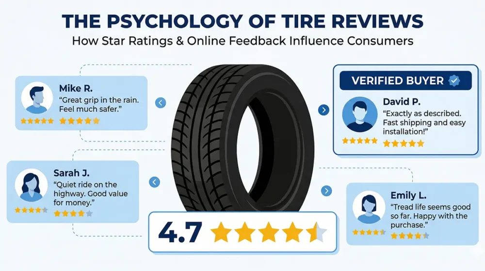 Star ratings and review psychology for tires