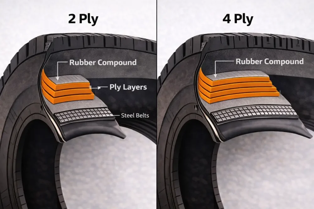 2 Ply vs 4 Ply tire layer construction