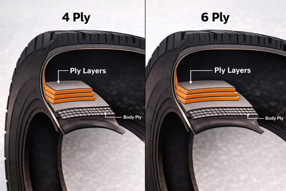 4 Ply vs 6 Ply tire construction