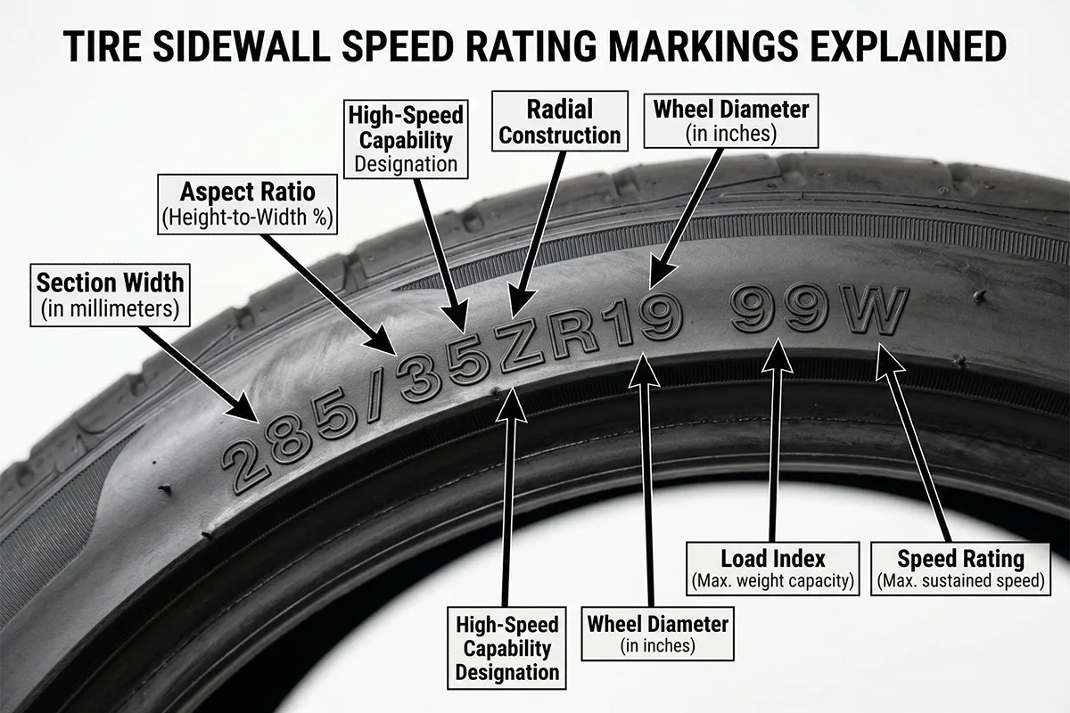 Tire Sidewall Speed Rating Markings Explained