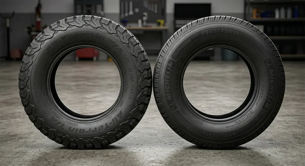 Comparison of LT and P-Metric tire sidewalls